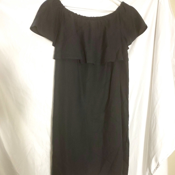 Saks Fifth Avenue  Blue Off  Shoulder Ruffle Dress - Picture 2 of 7